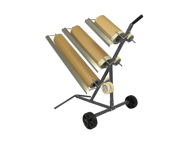 170206 Diagonale standaard voor drie rollen maskeerpapier van 30 tot 90 cm