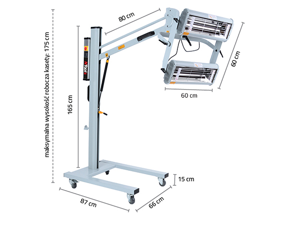 De verwarming ( 2kW ) telescopische giek met instelbare tijd