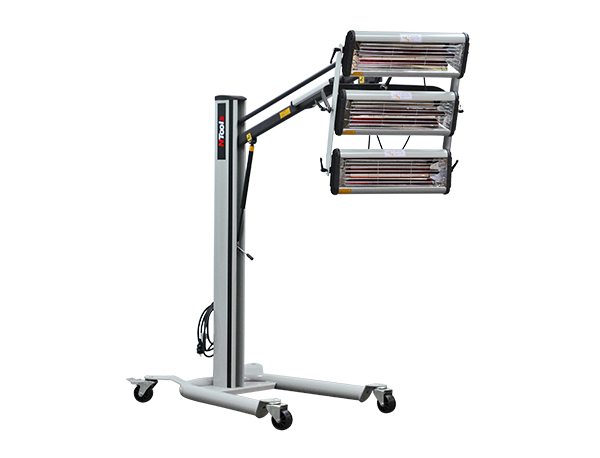 190281 Radiator 3x1, 1kW met tijdschakelaar en vermogensregeling, op een telescopische arm